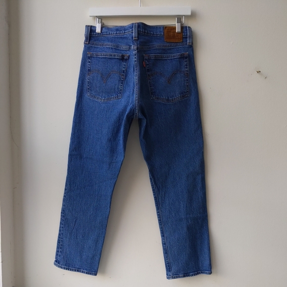 Levi's Wedgie Straight High Rise Crop Button Fly Jeans Women's 29 - Picture 2 of 8